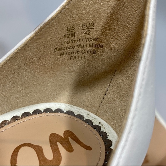 Sam Edelman Patti  Ankle Strap Open Toe White Leather Sandal Size 12 - Picture 10 of 13